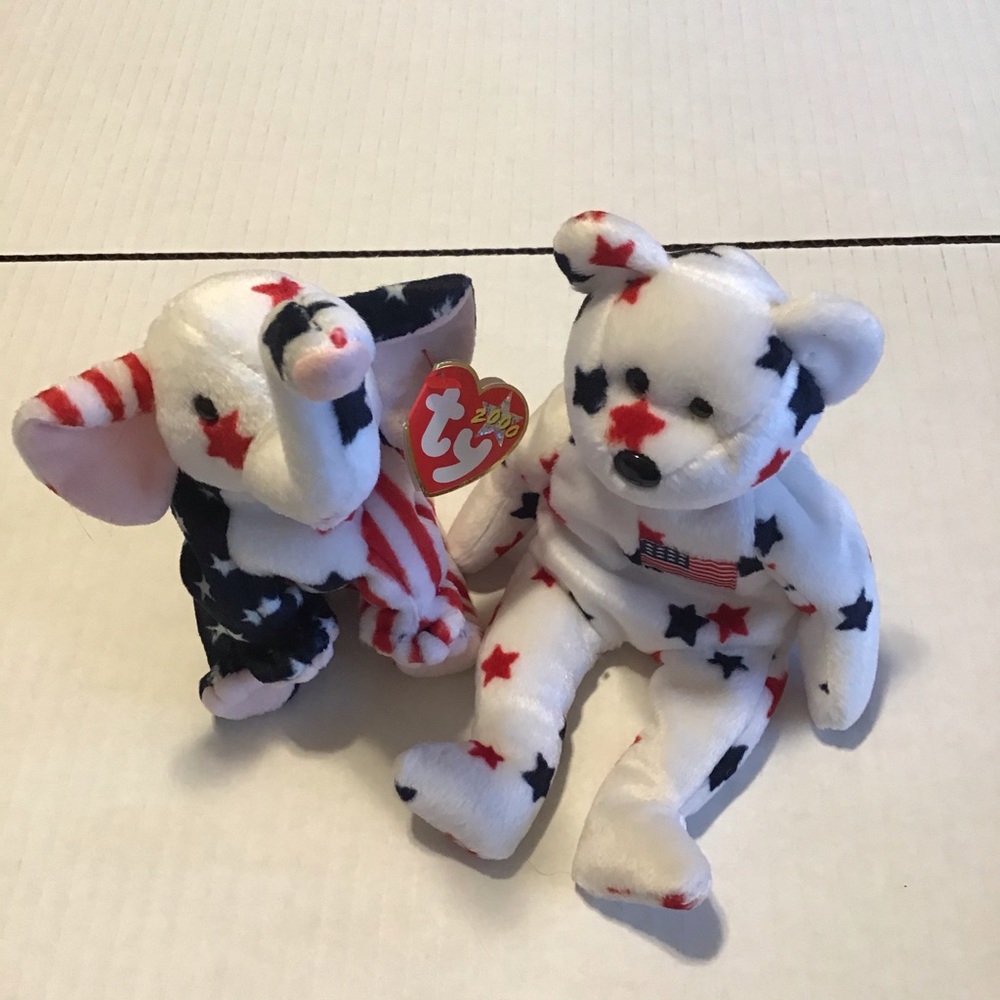 Ty 4th of July Beanie Babies bear elephant